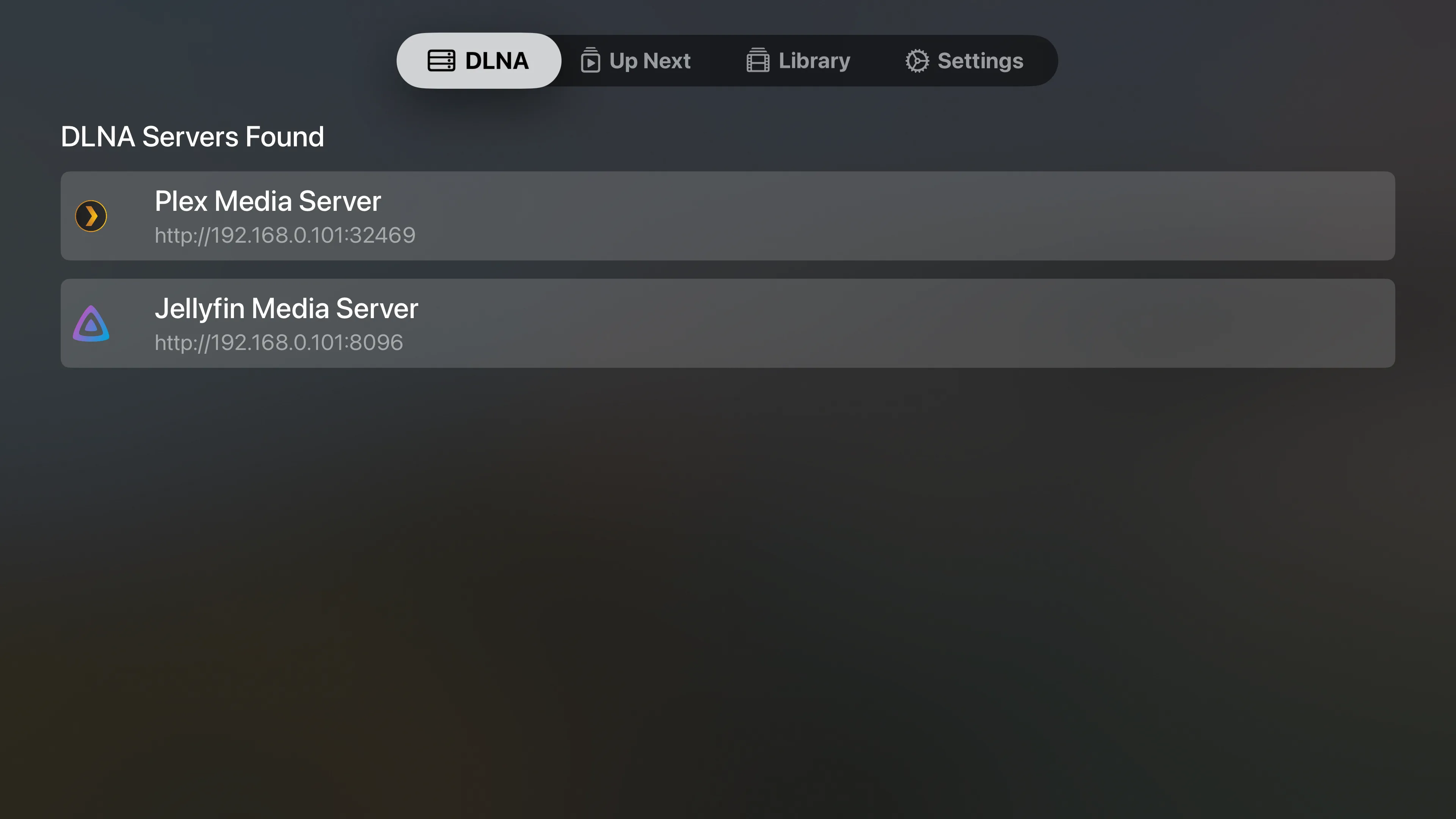 choose dlna server