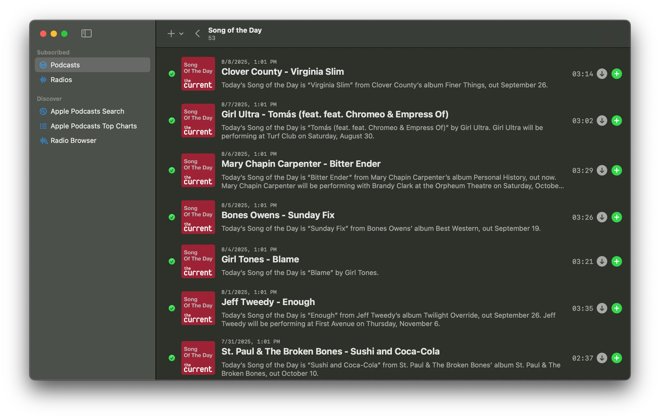 episodes list